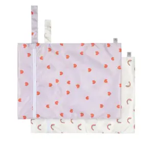 Wet Bag 2 pcs Happy Rascals Heart lavender
