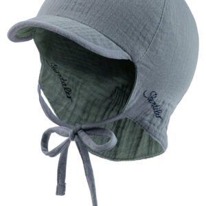 Schirmmütze graublau UPF 50+ Musselin Sterntaler