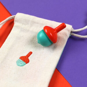 Holzkreisel mint/ rot