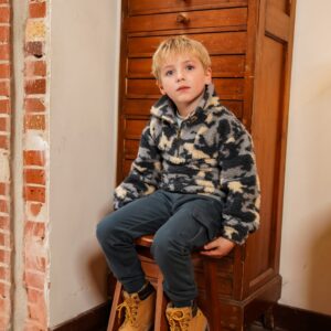 Sweater with collar steel blue 110