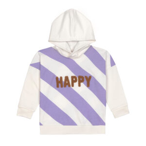 Kids Hoodie GOTS Happy milky/ lilac 1-2 years Lässig