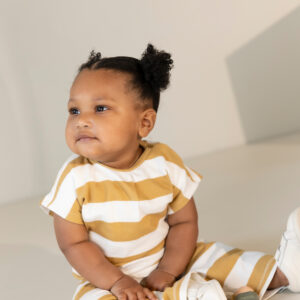 Pants streight fit long stripe Prairie Sand