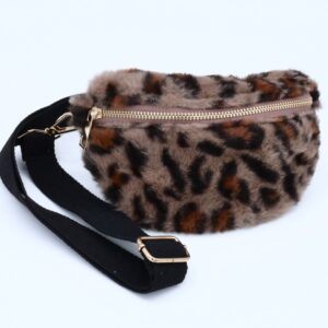 Tasche Sidebag Plüsch Leo braun