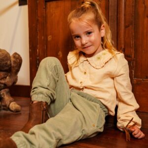 Trousers loose fit faded green 116