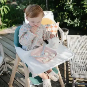 Mushie Cutlery with Silicone Handle 3pcs powder blue