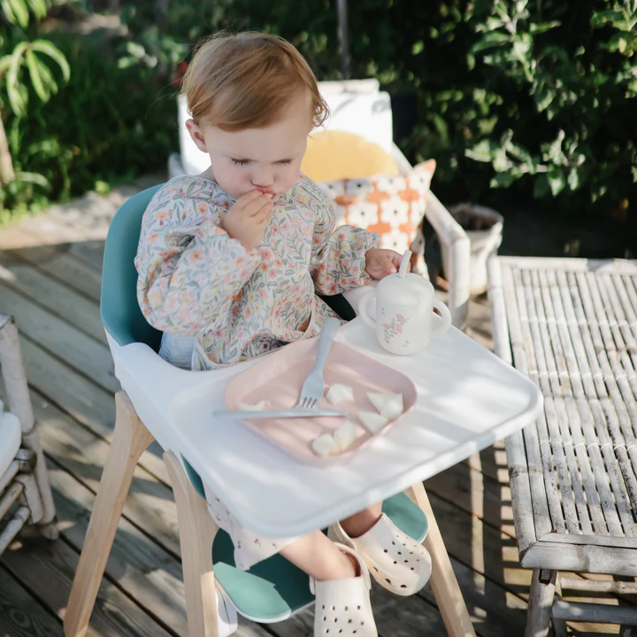 Mushie Cutlery with Silicone Handle 3pcs powder blue