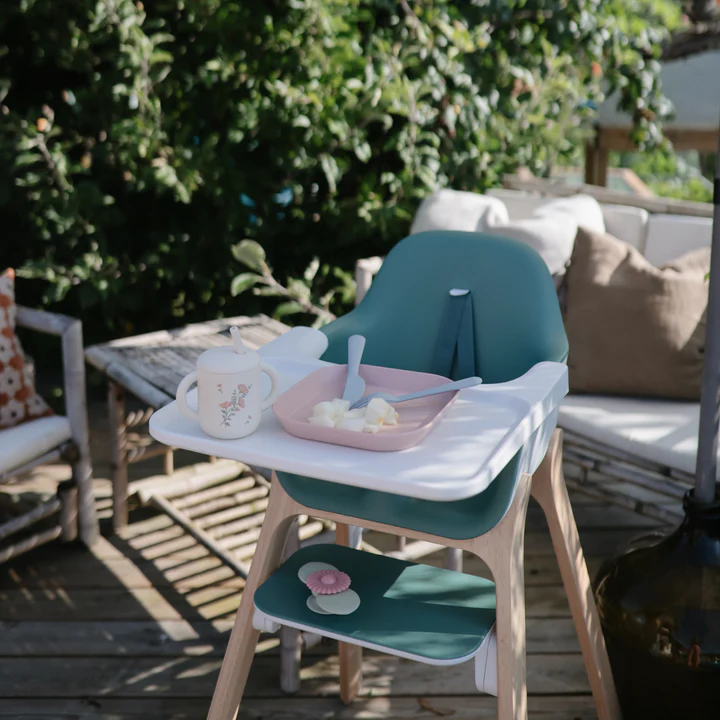 Mushie Silicone Training Cup + Straw Pink Flowers – Bild 3