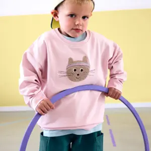 Kids Sweater GOTS Cat cloud pink Lässig