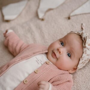 Baby Cardigan organic cotton dusty pink Dirkje