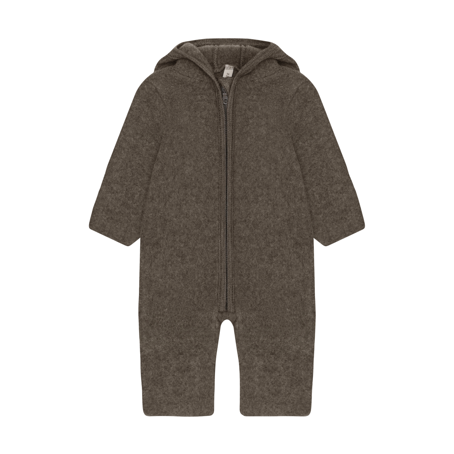 HUTTEliHUT - Pram Suit Ears Wool Fleece Brown Melange
