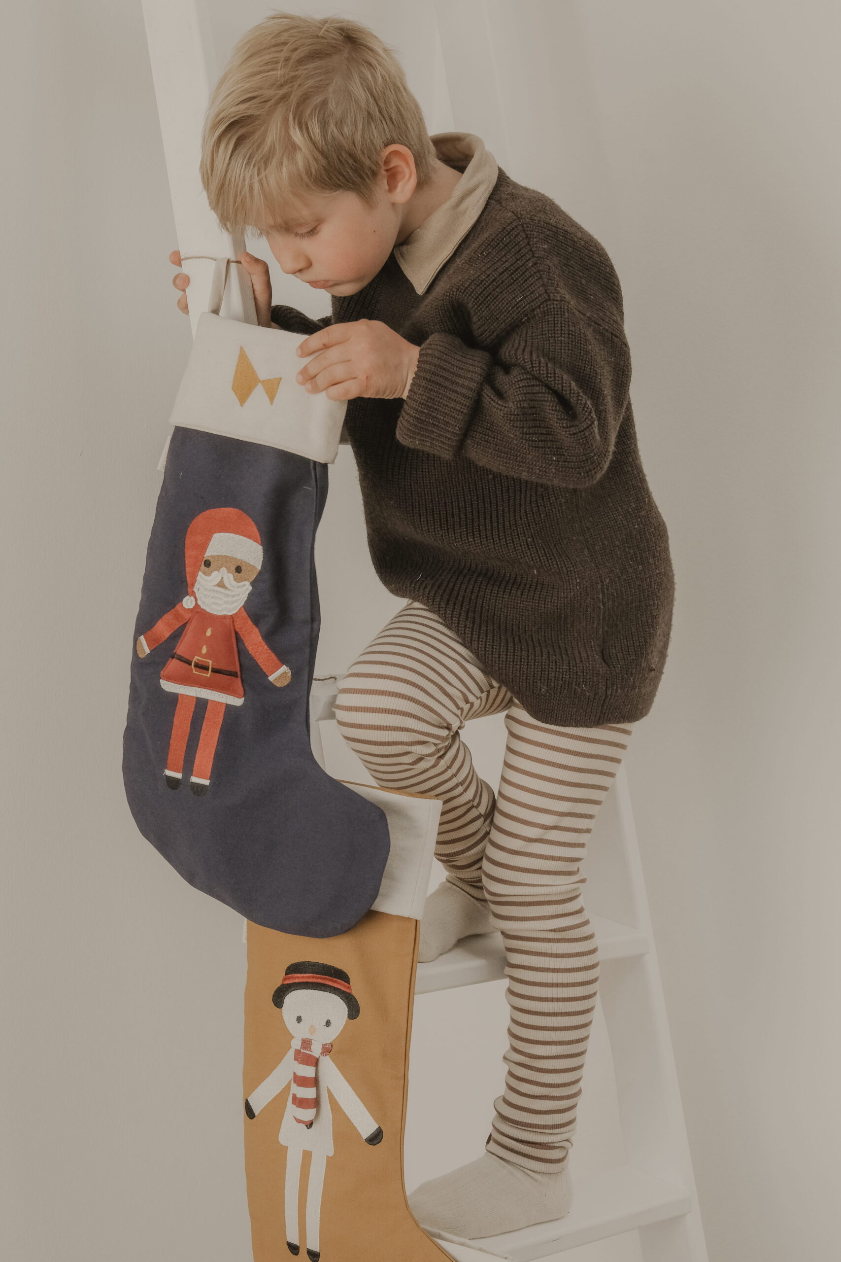Christmas Stocking Blue Santa