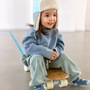 Kinder Wintermütze Teddy - Skateboard, Granit Grün Lässig