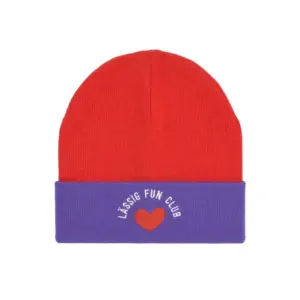 Beanie Mütze Kinder - Merino Wolle, Lila Rot Lässig