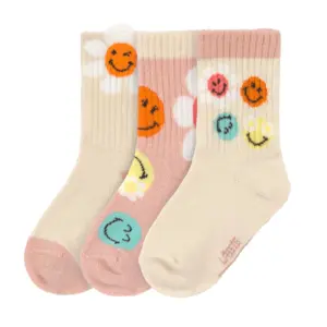 Kinder Socken 3er Set - SmileyWorld®, Rosa Lässig