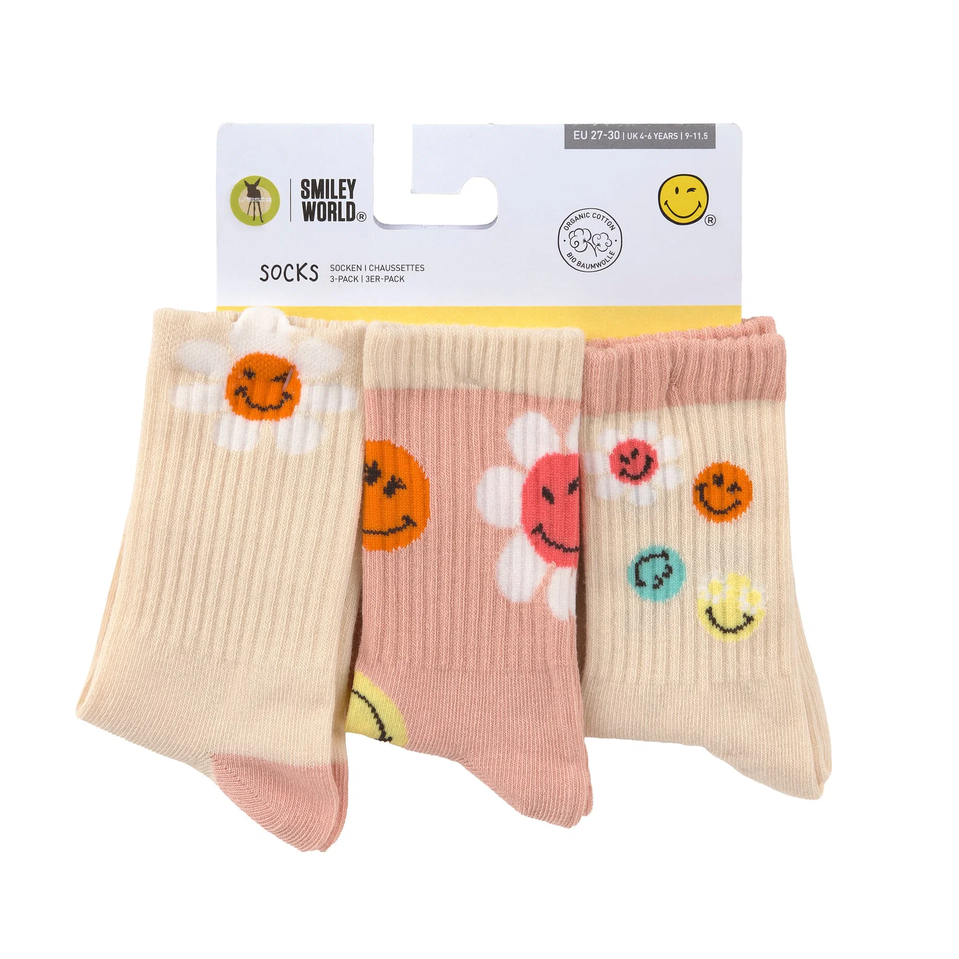 Kinder Socken 3er Set - SmileyWorld®, Rosa Lässig – Bild 2