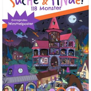 Suche & Finde! 118 Monster - Wimmelposter mit wieder ablösbaren Stickern Moses verlag