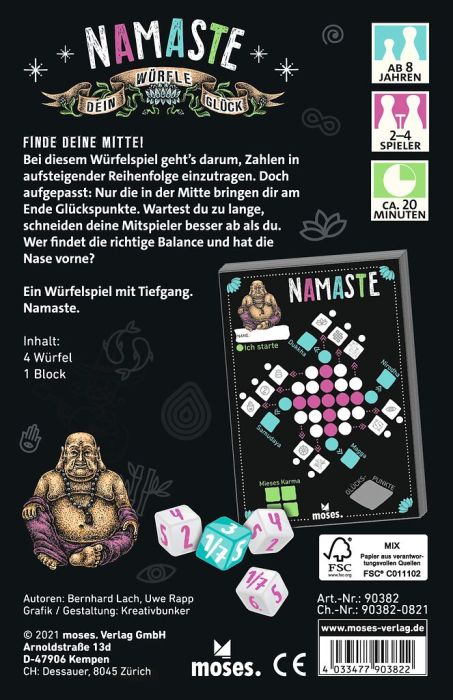 Namaste Würfelspiel Moses Verlag – Bild 3